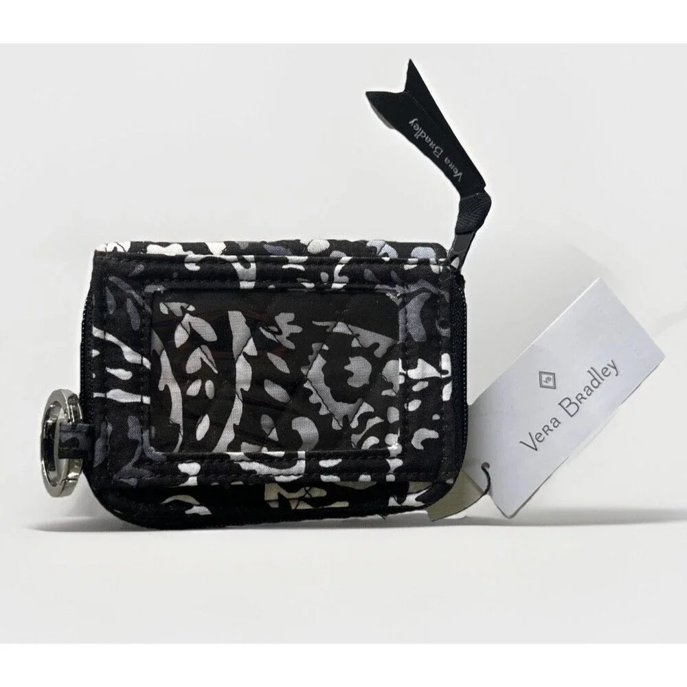 Vera Bradley NOIR PAISLEY RFID Cotton Petite Zip Around Wallet NWT - Picture 5 of 12